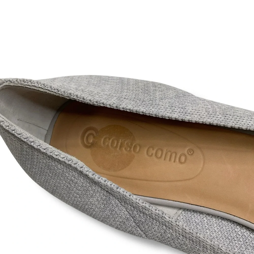Corso Como Flats Women 9M Gray Pointed Toe Ballet Slip On Fabric Comfort Shoes‎